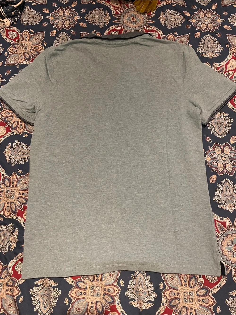 Banana Republic Light Sage Green Polo with Contrast Charcoal Collar
